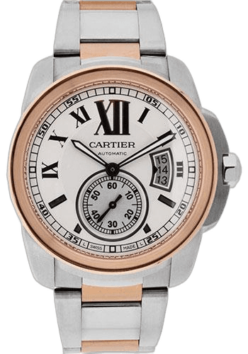 Libre Calibre de Cartier Watch - 42 mm Steel Case - Pink Gold Bezel - Partly Snailed Dial - W7100036 42mm Rose Gold · Cartier W7100036