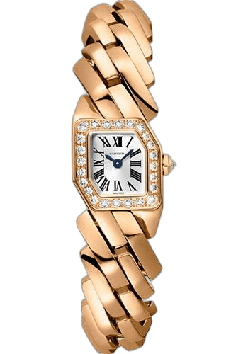 Cartier 17mm Rose Gold Diamond Silver Dial Maillon de Cartier Watch - 16 x 17 mm Pink Gold Diamond Case - Silver Dial - Bracelet - WJBJ0002 Watch Ref. WJBJ0002