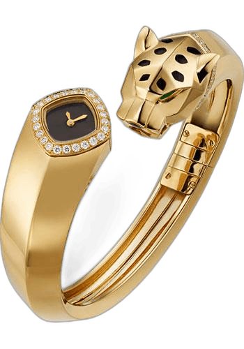 Panthere de Cartier Bangle Watch - 18 mm Yellow Gold Case - Black Dial - Size 17 Bracelet - HPI01217 · Cartier 18mm — HPI01217