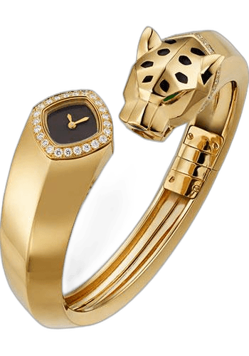 Cartier Panthere de Cartier Bangle Watch - 18 mm Yellow Gold Case - Black Dial - Size 16 Bracelet - HPI01341 18mm Watch Ref. HPI01341