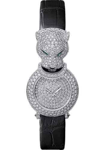 Cartier Panthere Captive de Cartier Watch - White Gold Case - Diamond Bezel - Silver Diamond Dial - Black Alligator Strap - HPI00767 Diamond Bezel Silver Diamond Dial Watch Ref. HPI00767