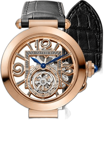 Cartier 41mm Rose Gold Pasha de Cartier Watch - 41 mm Pink Gold Case - Skeleton Dial - Black And Dark Gray Alligator Straps - WHPA0006 — Ref. WHPA0006