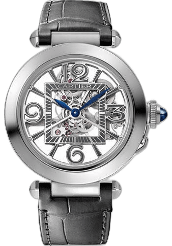 Cartier 41mm Pasha de Cartier Watch - 41 mm Steel Case - Skeleton Dial - Bracelet - Second Strap - WHPA0007 — Ref. WHPA0007