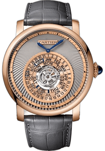 Rotonde de Cartier Astrocalendaire Watch - 45 mm Pink Gold Case - Gray Dial - Gray Alligator Strap - WHRO0027 45mm Rose Gold · Cartier WHRO0027
