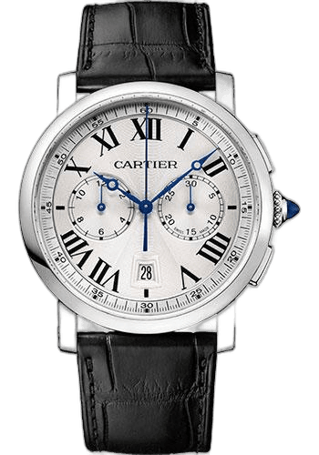 Rotonde de Cartier Chronograph Watch - 40 mm Steel Case - Silvered Effect Dial - Black Alligator Strap - WSRO0002 40mm Cartier Ref. WSRO0002