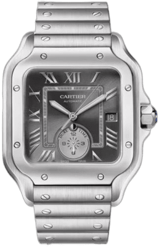 Santos de Cartier Dual Time - Gray Sunray-Brushed Dial- WSSA0076 · Cartier WSSA0076