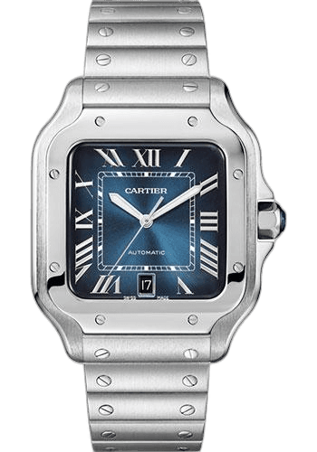 Cartier 39.8mm Santos de Cartier Watch - 39.8 mm Steel Case - Graduated Blue Dial - WSSA0030 Watch Ref. WSSA0030