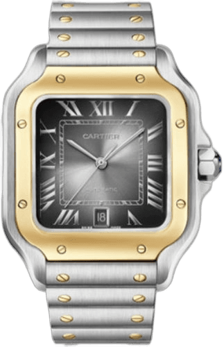 Cartier Santos de Cartier Large Automatic Yellow Gold Interchangeable Metal And Leather Bracelets - W2SA0030