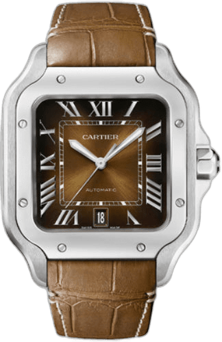 Cartier Santos de Cartier Large Automatic Steel Interchangeable Metal And Leather Bracelets - WSSA0064 Timepiece [WSSA0064