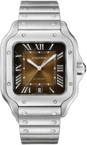 Cartier Santos de Cartier Large Automatic Steel Interchangeable Metal And Leather Bracelets - WSSA0064 Timepiece [WSSA0064