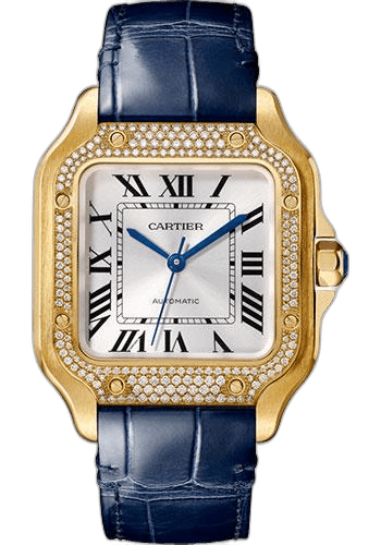 Cartier Santos de Cartier Watch - 35.1 mm Yellow Gold Case - Diamond Bezel - WJSA0008 35.1mm Timepiece [WJSA0008