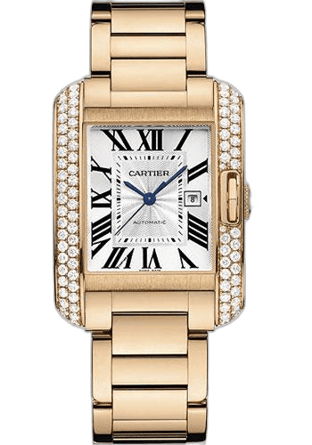 Cartier Tank Anglaise Watch - Medium Pink Gold Diamond Case - WT100003 Rose Gold Ref. WT100003