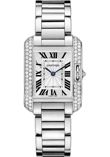 Tank Anglaise Watch - Small White Gold Diamond Case - WT100008 · Cartier WT100008