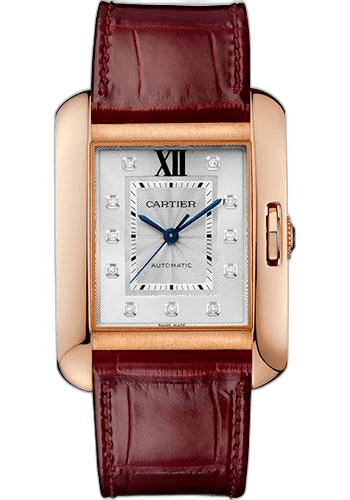 Tank Anglaise Watch - 39.2 mm Pink Gold Case - Diamond Dial - Bordeaux Alligator Strap - WJTA0006 · Cartier 39.2mm Rose Gold — WJTA0006