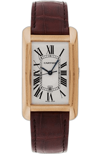 Cartier Tank Américaine Tank Americaine Watch - Large Pink Gold Case - Alligator Strap - W2609156 Rose Gold