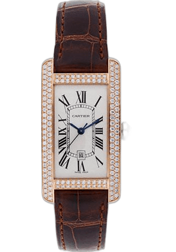 Tank Américaine Tank Americaine Watch - Medium Pink Gold Diamond Case - Alligator Strap - WB704751 · Cartier Rose Gold — WB704751