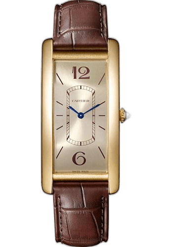 Tank Cintrée Tank Cintree Watch - 46.3 mm Yellow Gold Case - Golden Dial - Brown Alligator Strap - WGTA0026 46.3mm — Cartier Ref. WGTA0026