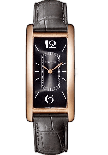 Cartier Tank Cintrée Tank Cintree Watch - 46.3 mm Pink Gold Case - Black Dial - Dark Gray Alligator Strap - WGTA0025 46.3mm Rose Gold
