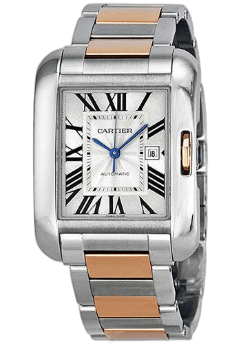 Cartier Tank Anglaise Watch - Medium Steel And Pink Gold Case - W5310037 Timepiece [W5310037