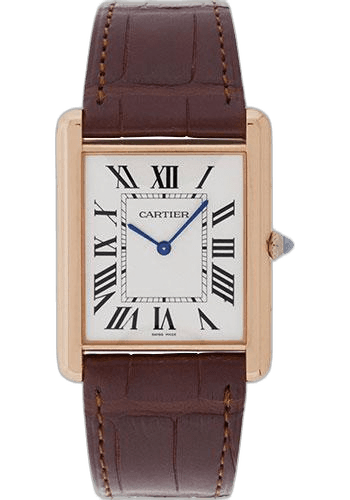 Cartier Tank Louis Cartier Watch - Extra large Pink Gold Case - Brown Alligator Strap - W1560017 Rose Gold