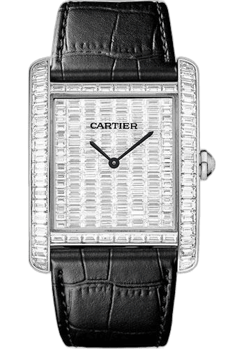 Cartier 34.3mm Diamond Diamond Dial Tank MC Watch - 34.3 mm White Gold Diamond Case - White Gold Diamond Dial - Black Alligator Strap - HPI00623 Watch Ref. HPI00623