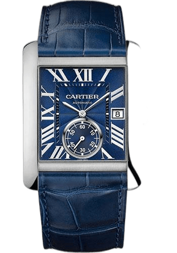 Cartier Tank MC Watch - 34.3 mm Steel Case - Blue Dial - Dark Blue Alligator Strap - WSTA0010 34.3mm Watch Ref. WSTA0010