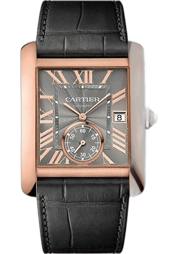 Cartier Tank MC Watch - 34.3 mm Pink Gold Case - Gray Dial - Dark Gray Alligator Strap - WGTA0014 34.3mm Rose Gold Timepiece [WGTA0014