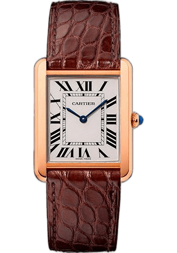 Cartier Tank Solo Watch - 34.8 mm Pink Gold Case - Brown Alligator Strap - W5200025 34.8mm Rose Gold Ref. W5200025