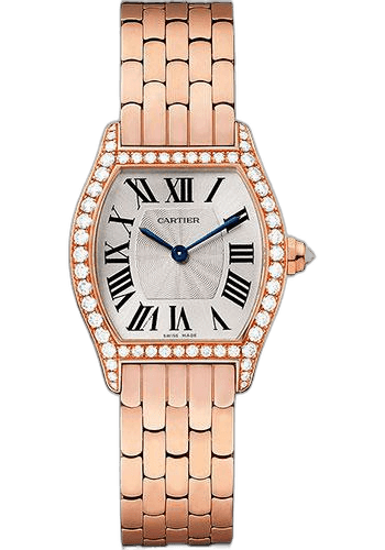 Cartier Tortue Watch - 30 mm Pink Gold Set Diamond Case - Pink Gold Bracelet - WA501010 30mm Rose Gold Timepiece [WA501010