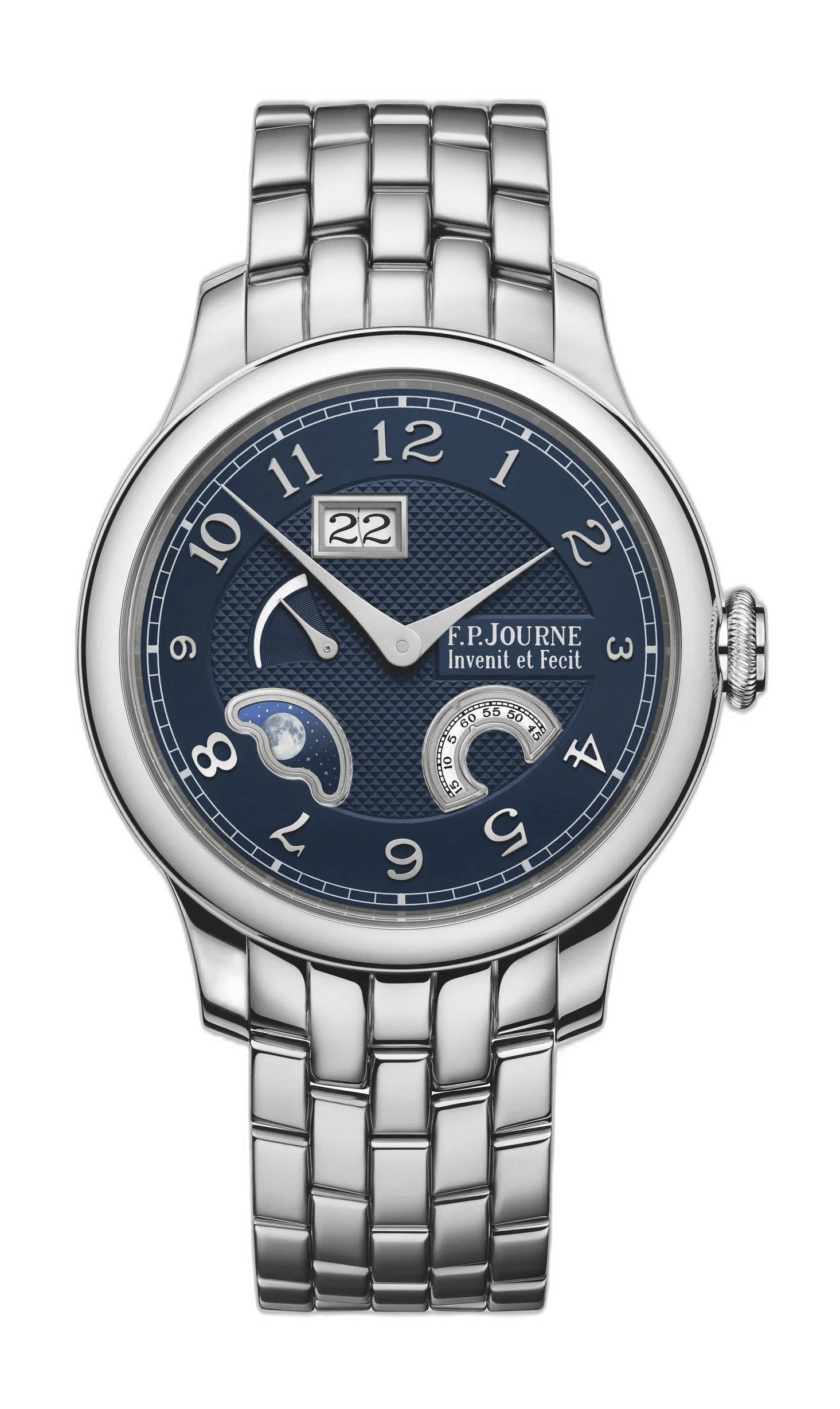 F.P.Journe Divine Platinum — Blue Guilloche Dial, Moon Phase & Power Reserve | Cal. 1300.3