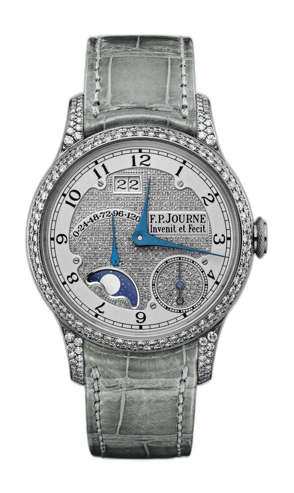 F.P.Journe Divine Platinum — Grey Gold Dial with Moon Phase & Diamond Setting | Ref. 1300.3