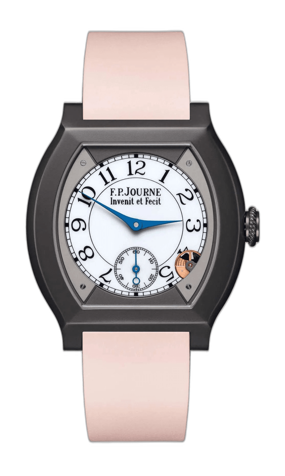 F.P.Journe Élégante 40 Titalyt Titanium — White Sapphire Dial, Pink Rubber Strap | Cal. 1210