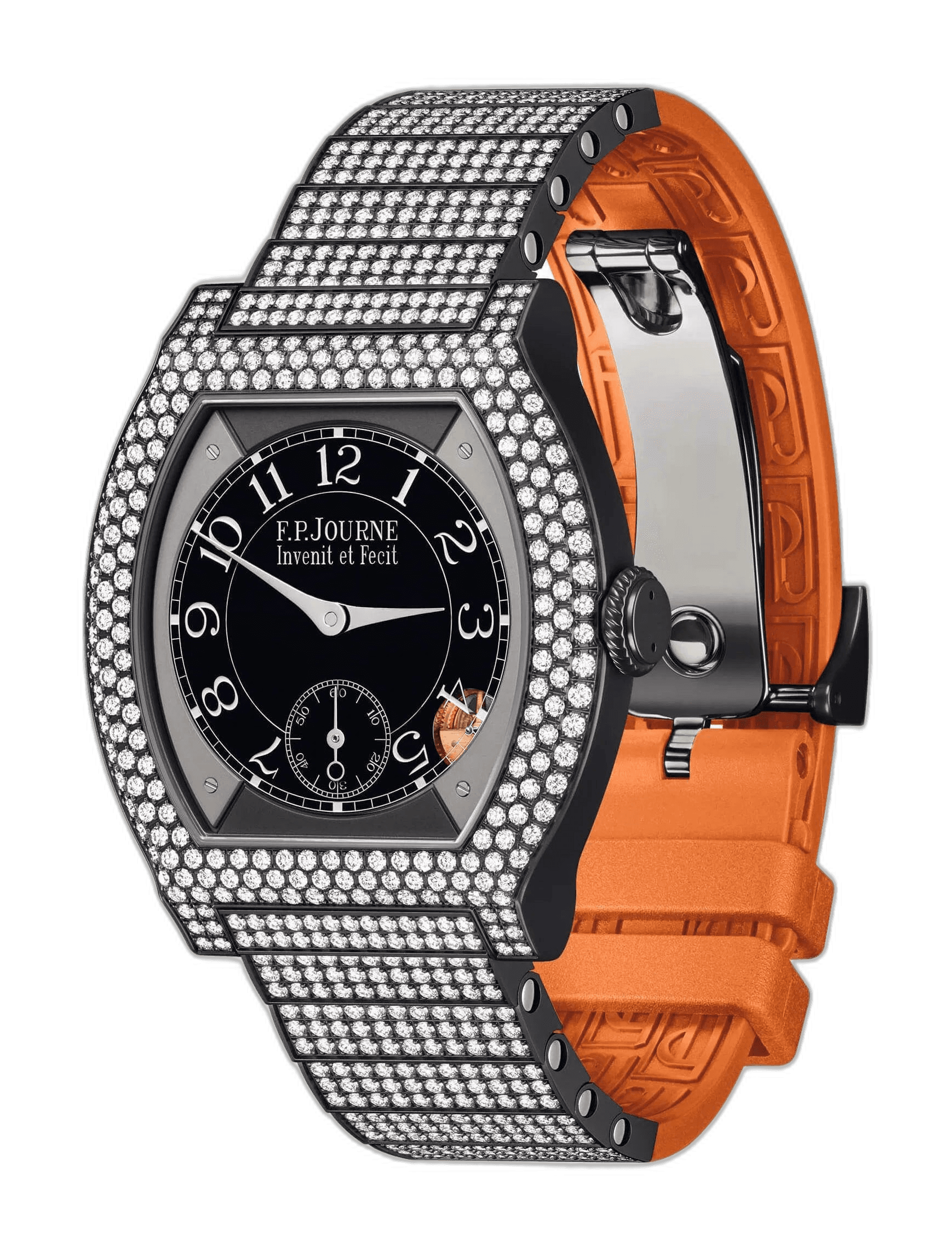 F.P.Journe Élégante 40 Titanium — Black Sapphire Dial with Diamond Bracelet | Ref. 1210