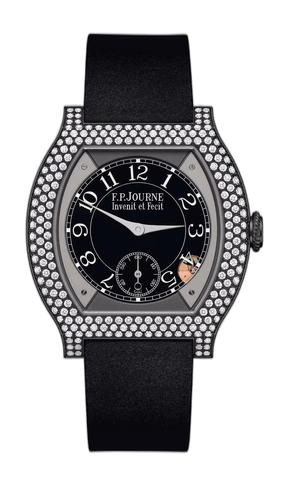 F.P.Journe Élégante 40 Titanium — Black Sapphire Dial, 12-Row Diamond Case | Ref. 1210