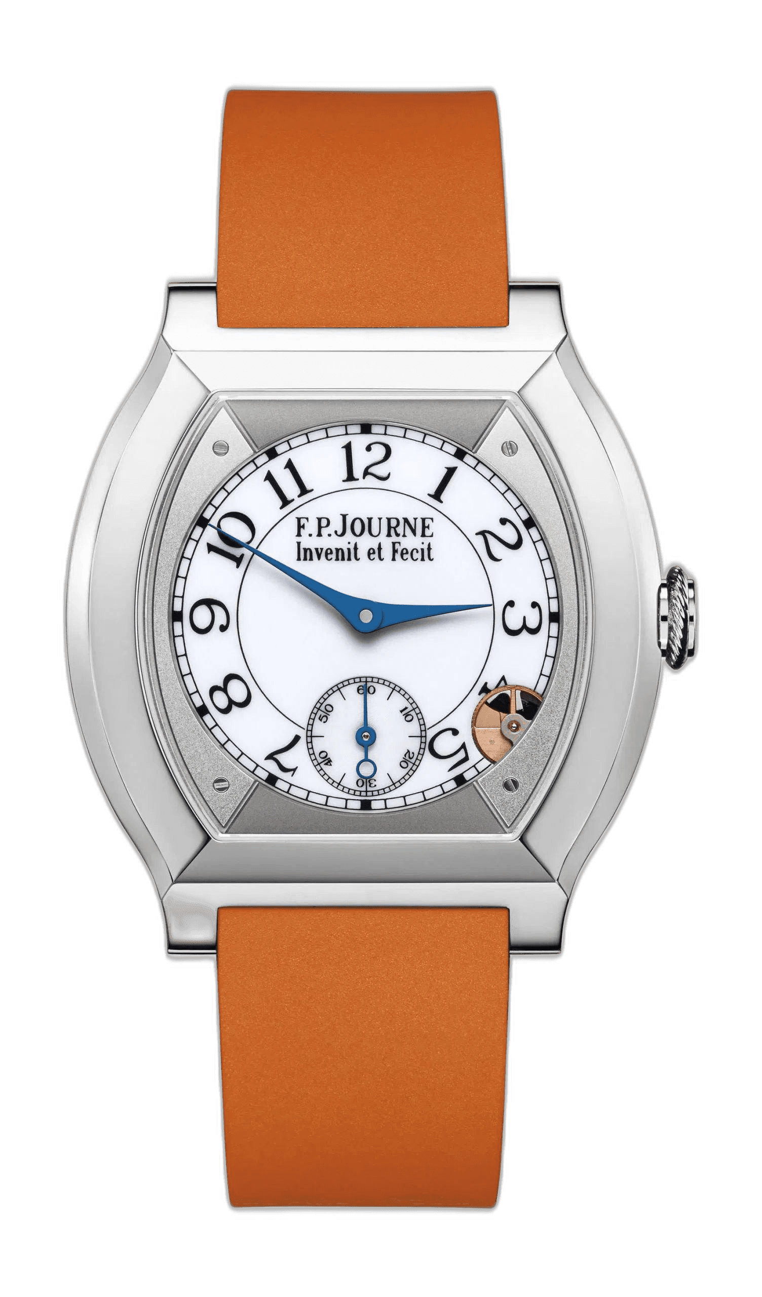 F.P.Journe Élégante 40 Titanium — White Sapphire Dial, Orange Strap | Ref. Calibre 1210