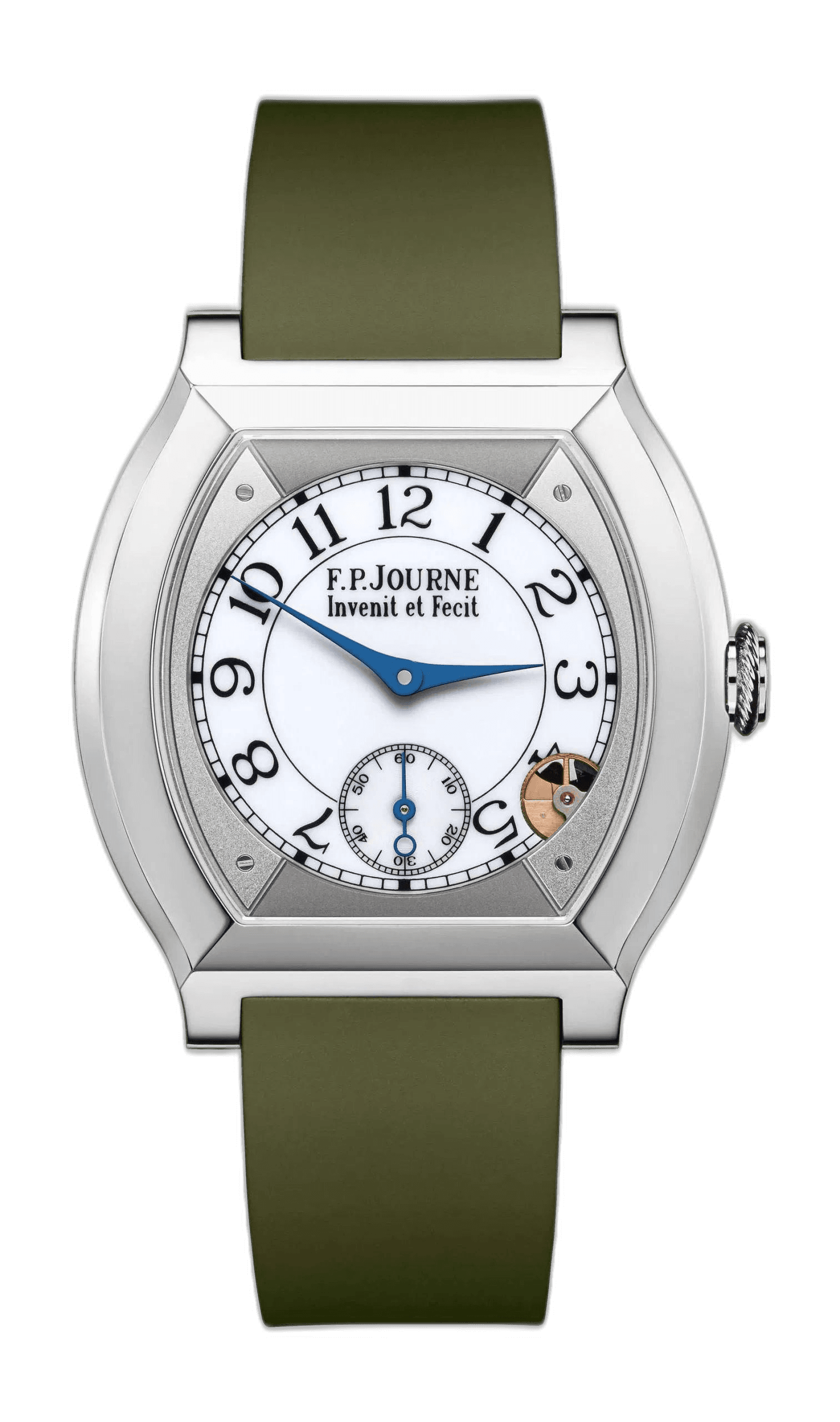 F.P.Journe Élégante 40 Titanium — White Sapphire Dial, Green Rubber Strap | Ref. 1210
