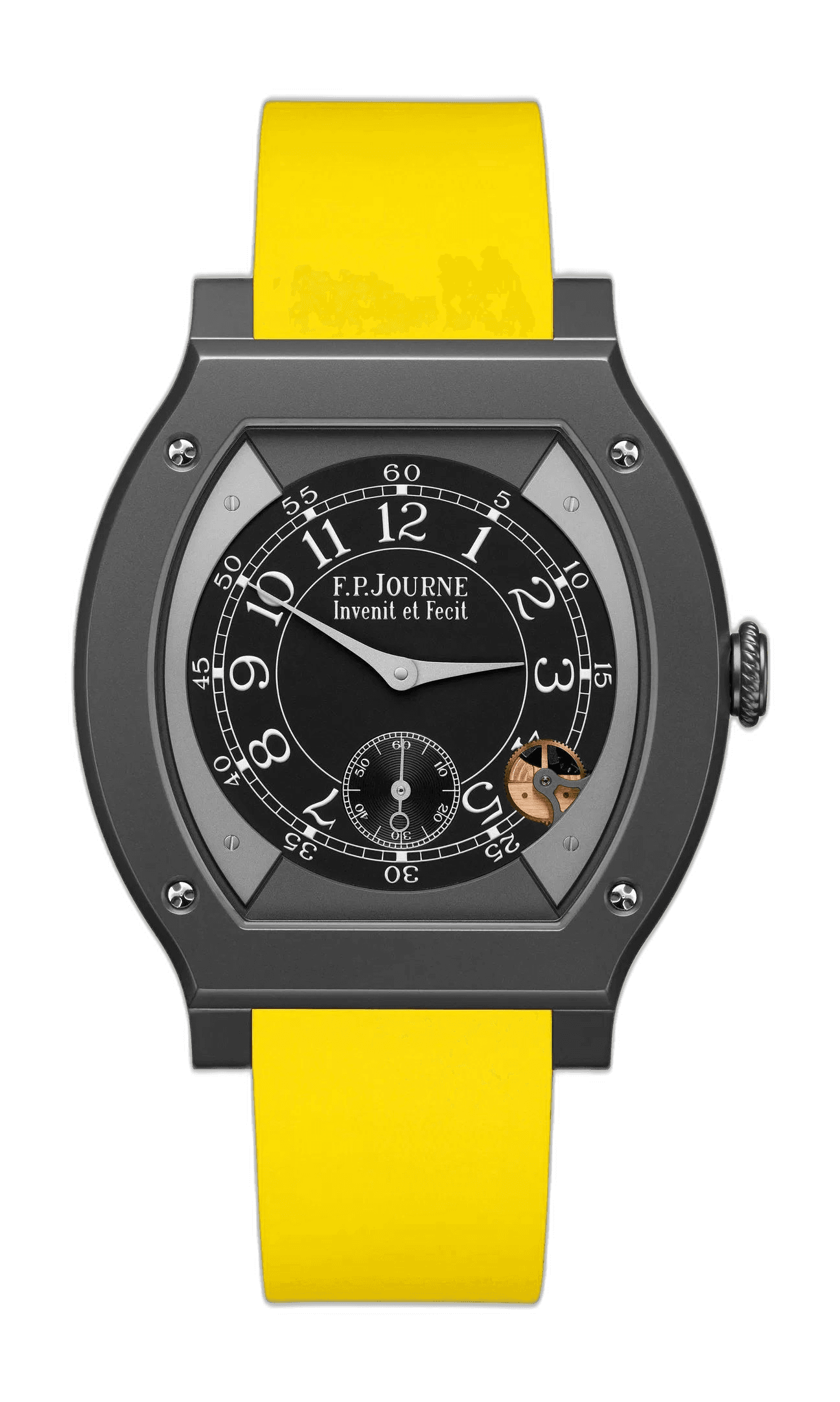 F.P.Journe Élégante Titanium — Black Sapphire Dial, Yellow Strap | Ref. 1210