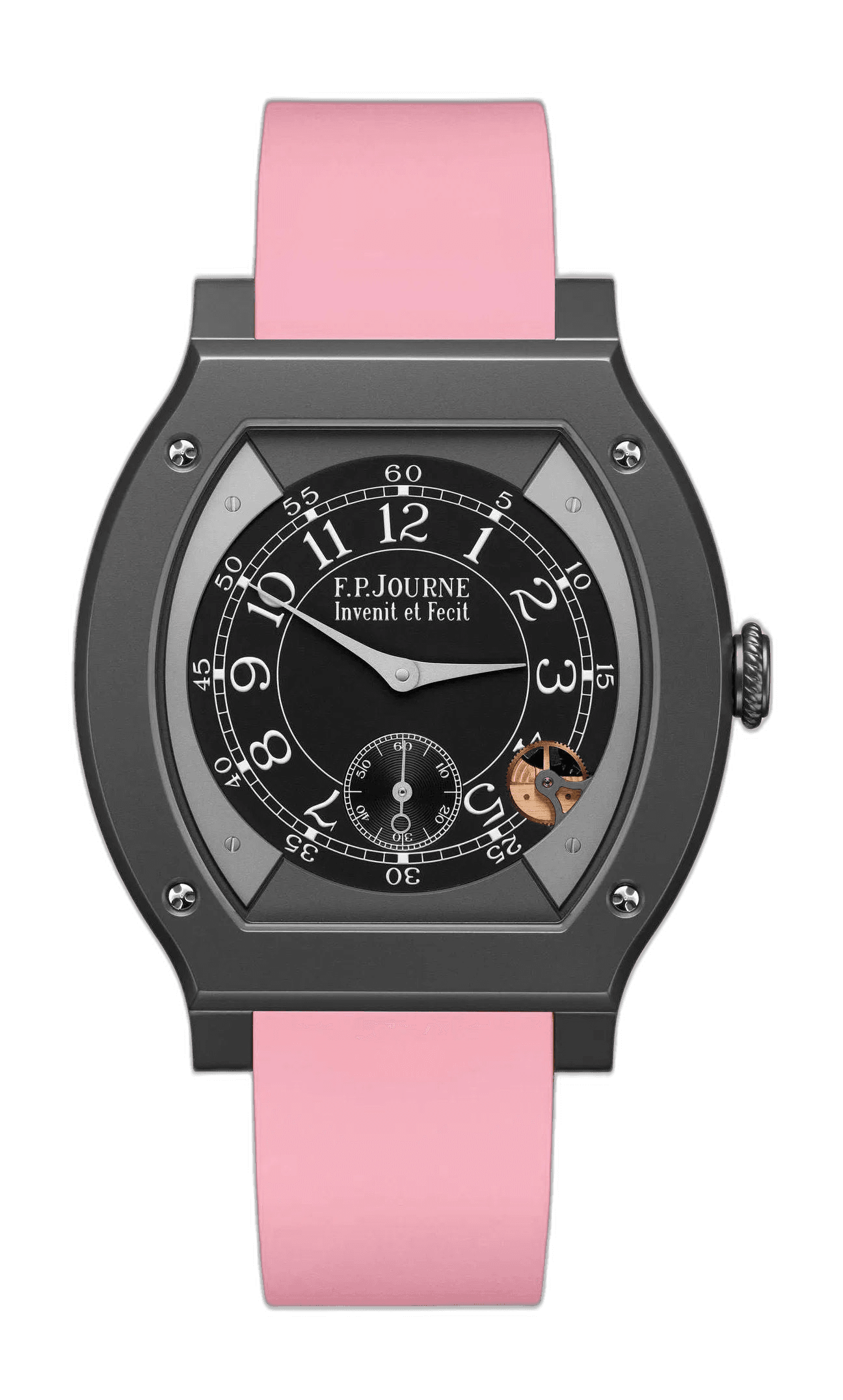 F.P.Journe Élégante 48 Titanium — Black Sapphire Dial, Pink Strap | Ref. 1210