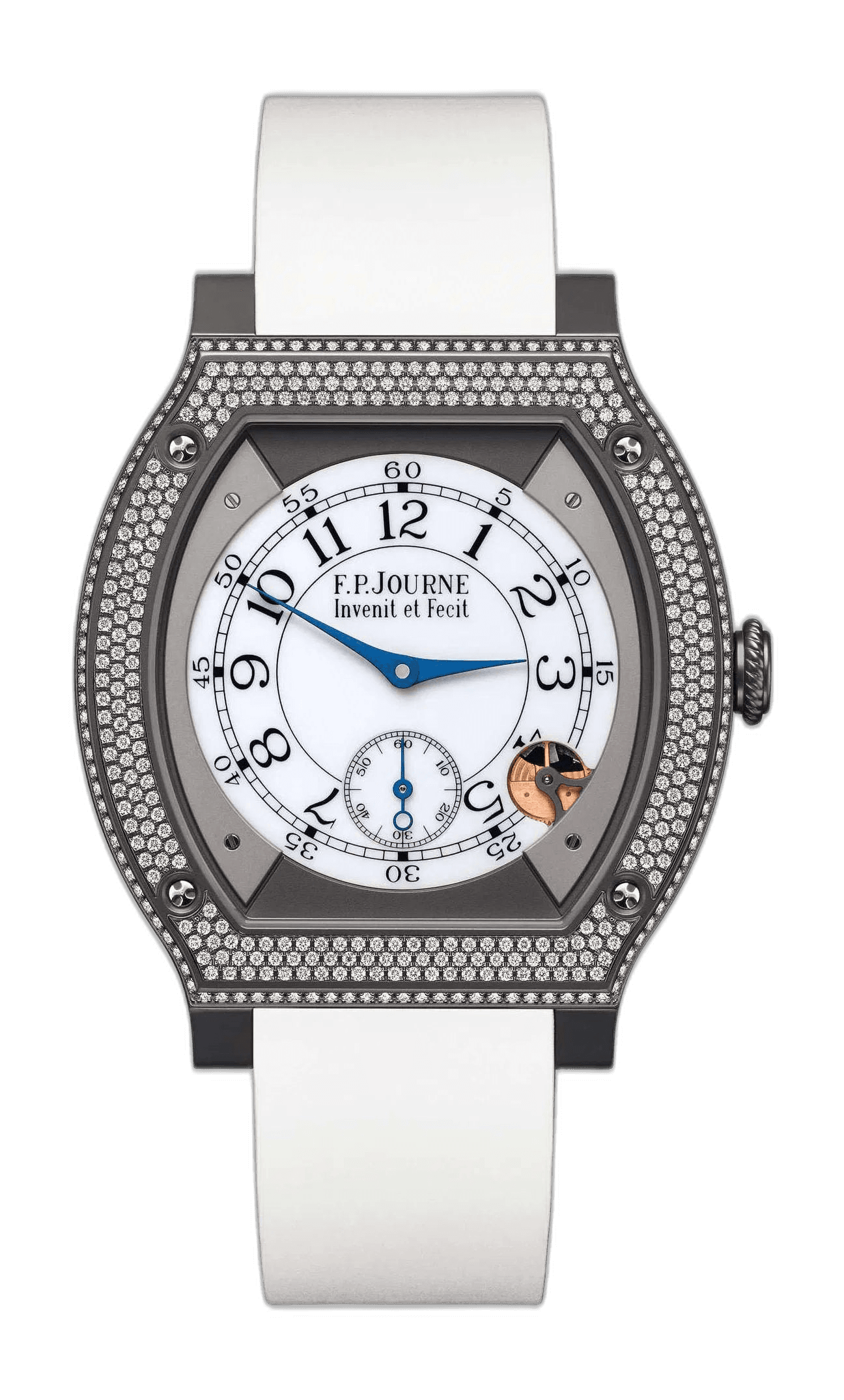 F.P.Journe Élégante 48 Titalyt — White Sapphire Dial with Diamonds, White Strap | Ref. 1210