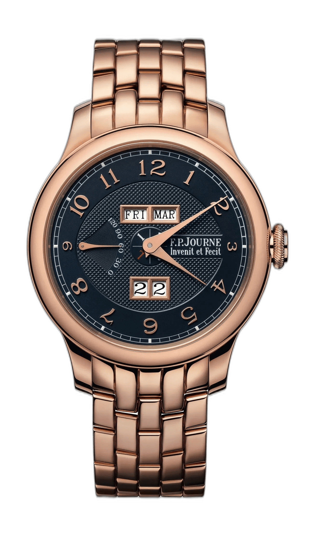 F.P.Journe Quantième Perpétuel 18K 6N Gold — Blue Guilloché Dial on Bracelet | Ref. 1300.3