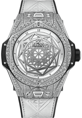 Hublot Big Bang Sang Bleu Titanium White Pave Watch-415.NX.2027.VR.1704.MXM18 45mm Pavé White Dial Ref. 415.NX.2027.VR.1704.MXM18