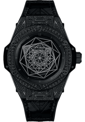 Big Bang Sang Bleu All Black Pave Watch-465.CS.1114.VR.1700.MXM18 39mm Sang Bleu Pavé Black Dial by Hublot — 465.CS.1114.VR.1700.MXM18