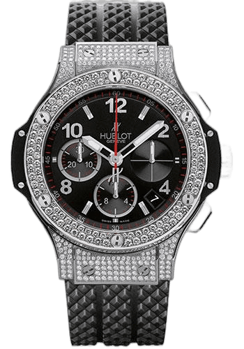 Big Bang Steel Pave Watch-342.SX.130.RX.174 · Hublot 41mm Pavé Black Dial — 342.SX.130.RX.174