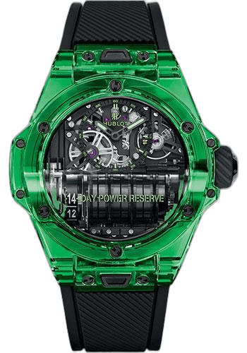 Big Bang MP-11 Power Reserve 14 Days Green SAXEM Watch - 45 mm - Sapphire Crystal Dial Limited Edition of 6-911.JG.0129.RX 45mm MP-11 Power Reserve SAXEM Sapphire Dial Hublot Ref. 911.JG.0129.RX
