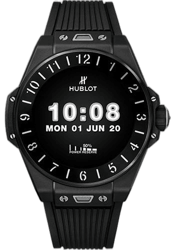Hublot Big Bang e Black Ceramic Watch - 42 mm - Digital Hublot Watchfaces Dial - Black Rubber Strap-440.CI.1100.RX 42mm (440.CI.1100.RX