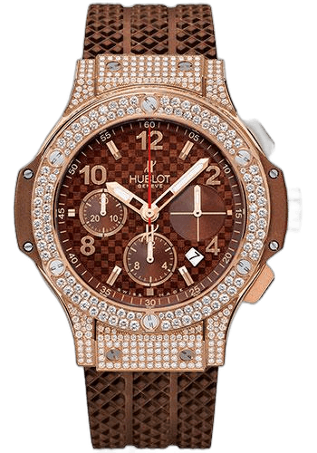 Big Bang Cappuccino Watch-341.PC.1007.RX.1704 41mm Gold Diamond Chocolate Dial Hublot Ref. 341.PC.1007.RX.1704