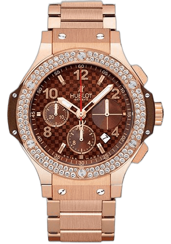 Hublot Big Bang Chocolate Watch-341.PC.3380.PC.1104 41mm Gold Diamond Chocolate Dial Watch Ref. 341.PC.3380.PC.1104