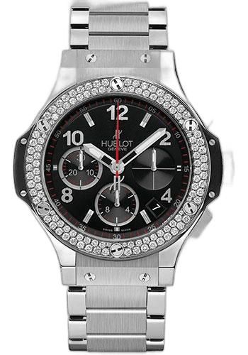 Hublot Big Bang Watch-342.SX.130.SX.114 41mm Steel Diamond Black Dial Ref. 342.SX.130.SX.114