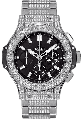 Hublot Big Bang Evolution Steel Diamonds Watch-301.SX.1170.SX.2704 44mm Diamond Black Dial Timepiece [301.SX.1170.SX.2704