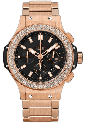 Big Bang Evolution Watch-301.PX.1180.PX.1104 44mm Gold Diamond Black Dial Hublot Ref. 301.PX.1180.PX.1104